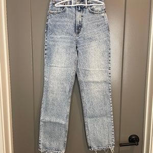 Abercrombie 90s ultra high rise straight jeans - light acid wash
